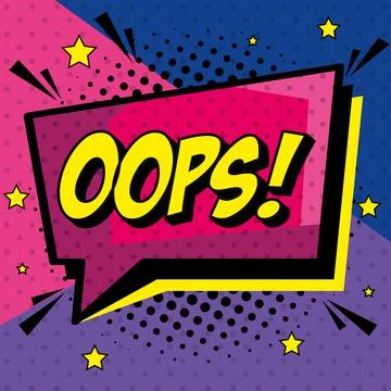 Oops comic onomatopoeia in bubble Illustrazione stock