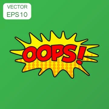 Oops comic sound effects icon. Business concept oops sound bubble speech pict Illustrazione stock