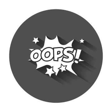 Oops comic sound effects. Sound bubble speech with word and comic cartoon exp Stock Illustration