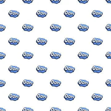 Oops comic speech bubble seamless pattern background Stock Illustration