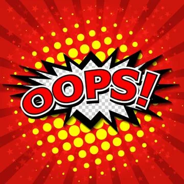 Oops! - Commic Speech Bubbel, Cartoon Stock Illustration