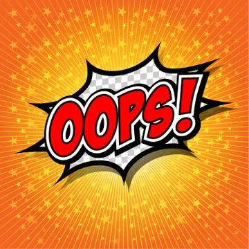 Oops! - Commic Speech Bubbel, Cartoon Illustrazione stock