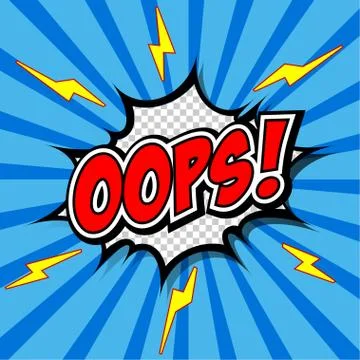 Oops! - Commic Speech Bubbel, Cartoon Stock Illustration
