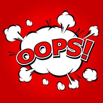 Oops! - Commic Speech Bubbel, Cartoon Stock Illustration