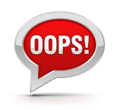 Oops concept 3d illustration Stock Illustration