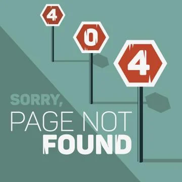 Oops, Error 404 Web Banner. Page Not Found. Stop Traffic Signs A Stock-Illustration