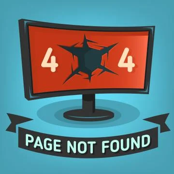 Oops, Error 404 Web Banner. Page Not Found. Broken Cracked Shatt Stock-Illustration