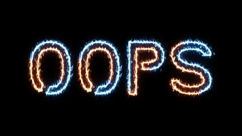 Oops - fire and ice outline glowing text on transparent background Stock Footage 104638625