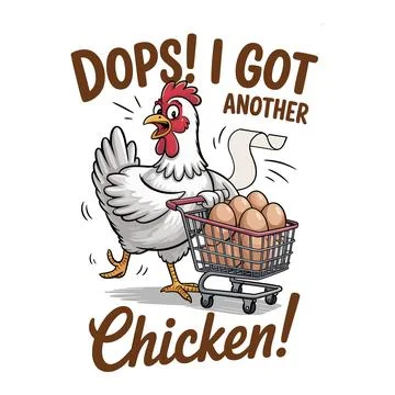 Oops I Got Another Chicken Funny Farm Animal Hen Humor Quote Poultry Lover .. Illustrazione stock