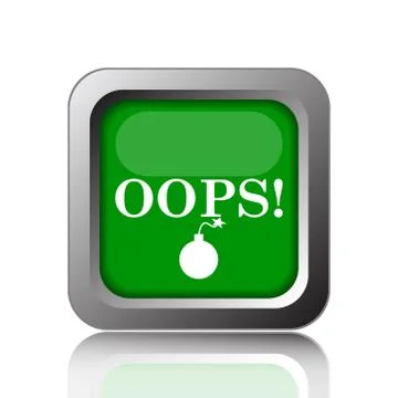 Oops icon. Internet button on black background.. Illustrazione stock
