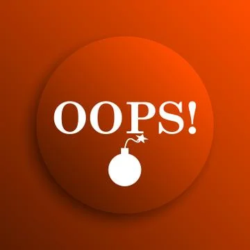 Oops icon. Internet button on orange background. Stock Illustration