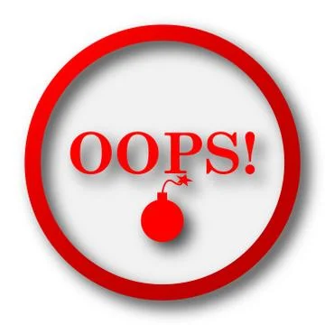 Oops icon. Internet button on white  background.. Stock Illustration