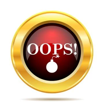 Oops icon. Internet button on white background.. Stock Illustration