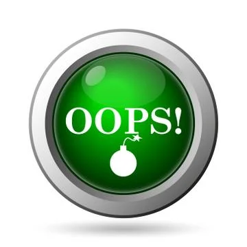 Oops icon. Internet button on white background. Stock Illustration