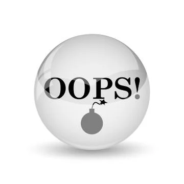 Oops icon. Internet button on white background. Stock Illustration