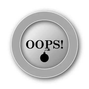 Oops icon. Internet button on white background.. Illustrazione stock