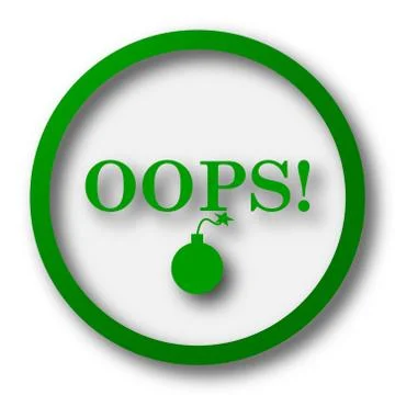 Oops icon. Internet button on white background.. Ilustração Stock