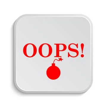 Oops icon. Internet button on white background.. Ilustração Stock