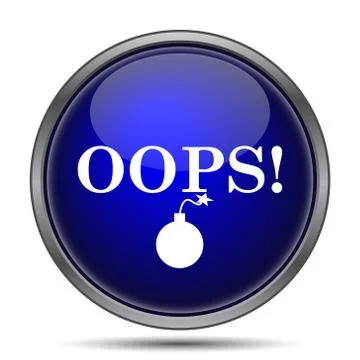 Oops icon. Internet button on white background.. Illustrazione stock