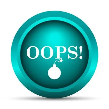 Oops icon. Internet button on white background.. Illustrazione stock