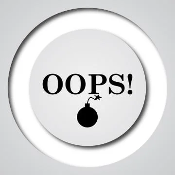 Oops icon. Internet button on white background.. Ilustração Stock