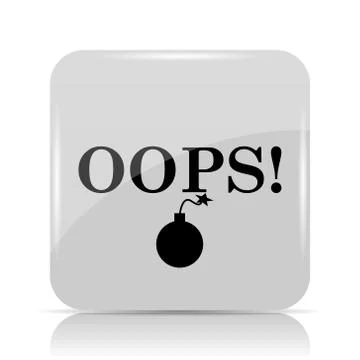 Oops icon. Internet button on white background.. Ilustração Stock