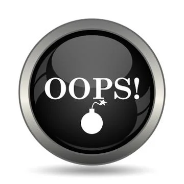 Oops icon. Internet button on white background. . Illustrazione stock