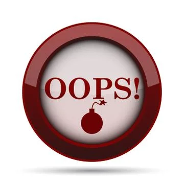Oops icon. Internet button on white background. . Stock Illustration