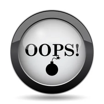 Oops icon. Internet button on white background.. Illustrazione stock