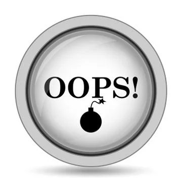 Oops icon. Internet button on white background.. Ilustração Stock