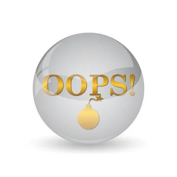 Oops icon. Internet button on white background. . Illustrazione stock