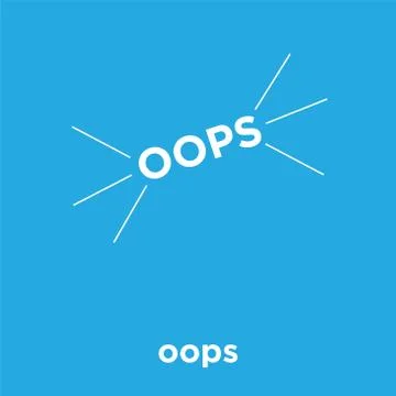 Oops icon isolated on blue background Stock Illustration