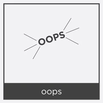 Oops icon isolated on white background Illustrazione stock