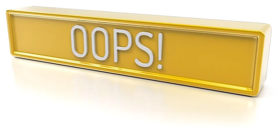 Oops! - Isolated 3D Render Stock Illustration
