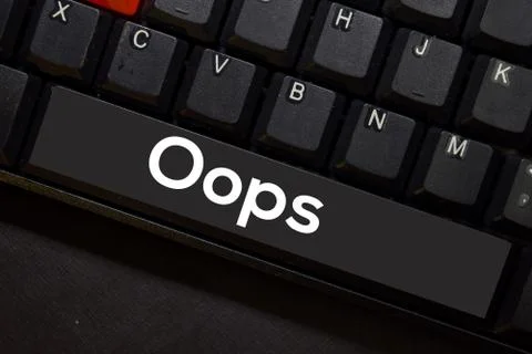 Oops isolated on laptop keyboard background Foto stock