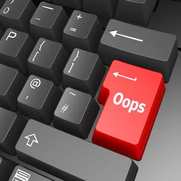 Oops key on computer keyboard Stock Illustration