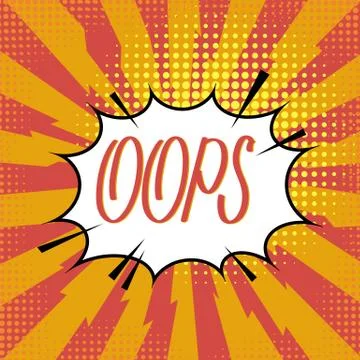 Oops Lettering. Comics Book Background. Colorful Halftone Pattern. Cartoon Stock-Illustration