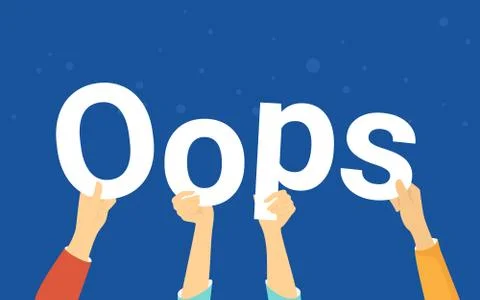 Oops letters concept vector illustration of error notification Stock Illustration