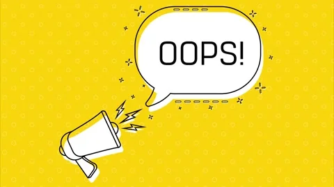 Oops. Megaphone and yellow speech bubble with quote. Blog management. Concept Stock Footage 226820059