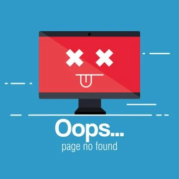 Oops page no found concept Stockillustratie