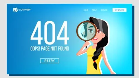 Oops Page Not Found 404 Error Landing Page Stockillustratie