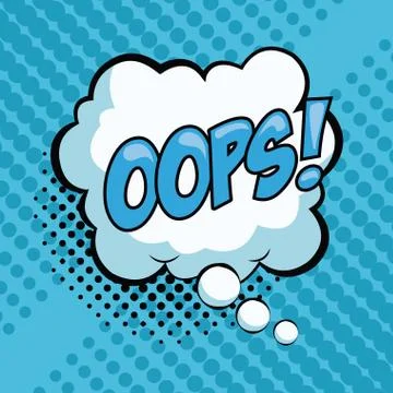 Oops pop art advert Illustrazione stock