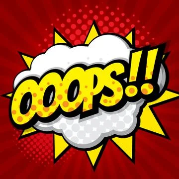 Oops pop art, comic book background vector illustration Stock Illustration