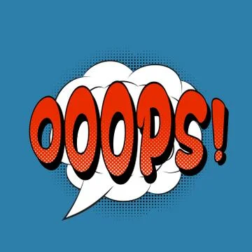 Oops pop art retro style Stock Illustration