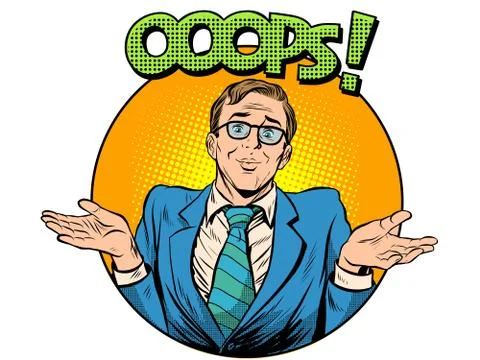 Oops problem man business concept Stock Illustration