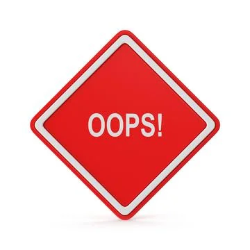 Oops red diamond warning sign Illustrazione stock
