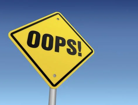 Oops road sign 3d illustration Stock Illustration