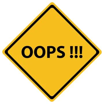 Oops Road Sign isolated Stock-Illustration