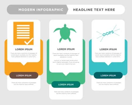Oops, sea turtle, terms and conditions infographic Ilustração Stock