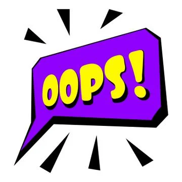 Oops sound effect icon, cartoon style Stock Illustration